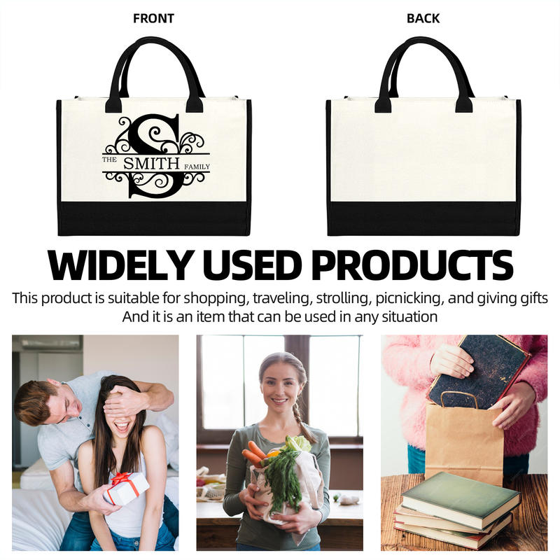 Custom Canvas Family Name Tote