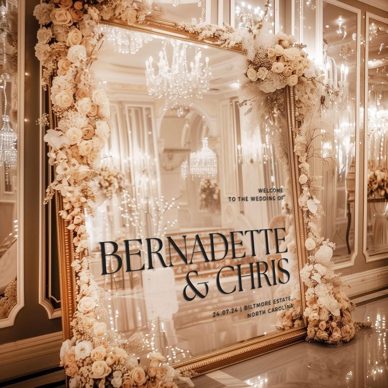 Personalized Wedding Mirror Decals