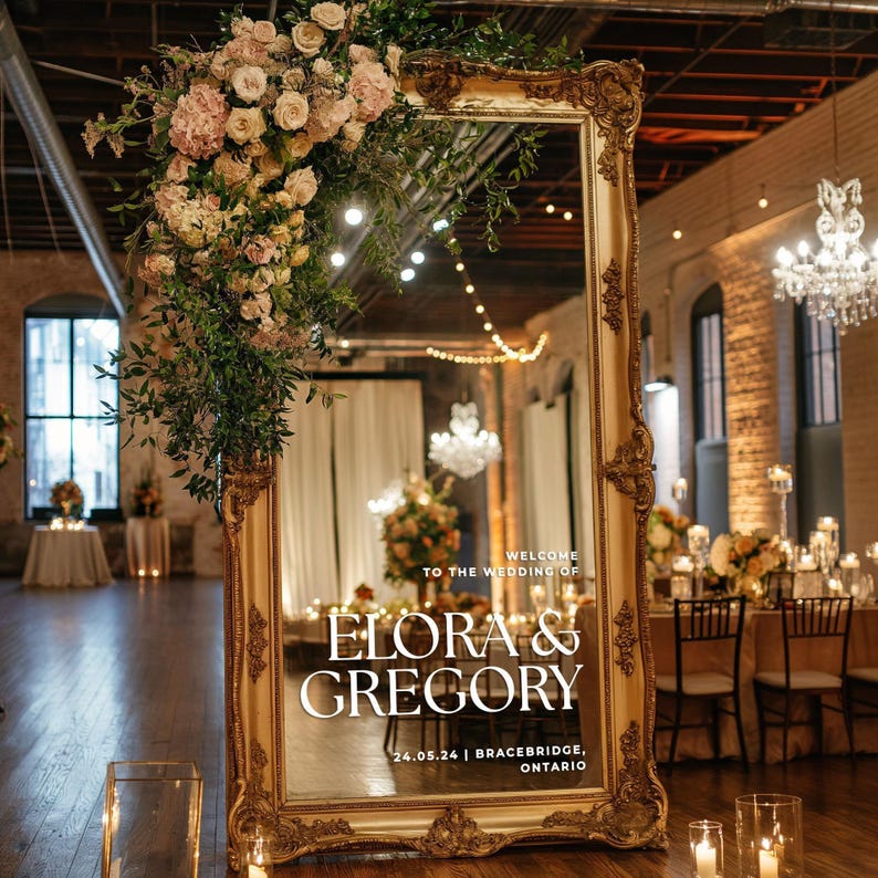 Personalized Wedding Mirror Decals