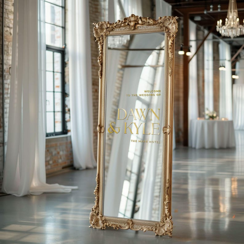Personalized Wedding Mirror Decals