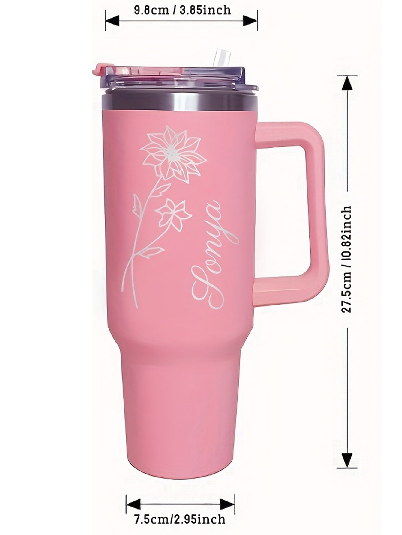 Custom Insulated Floral Moon Coffee Tumbler