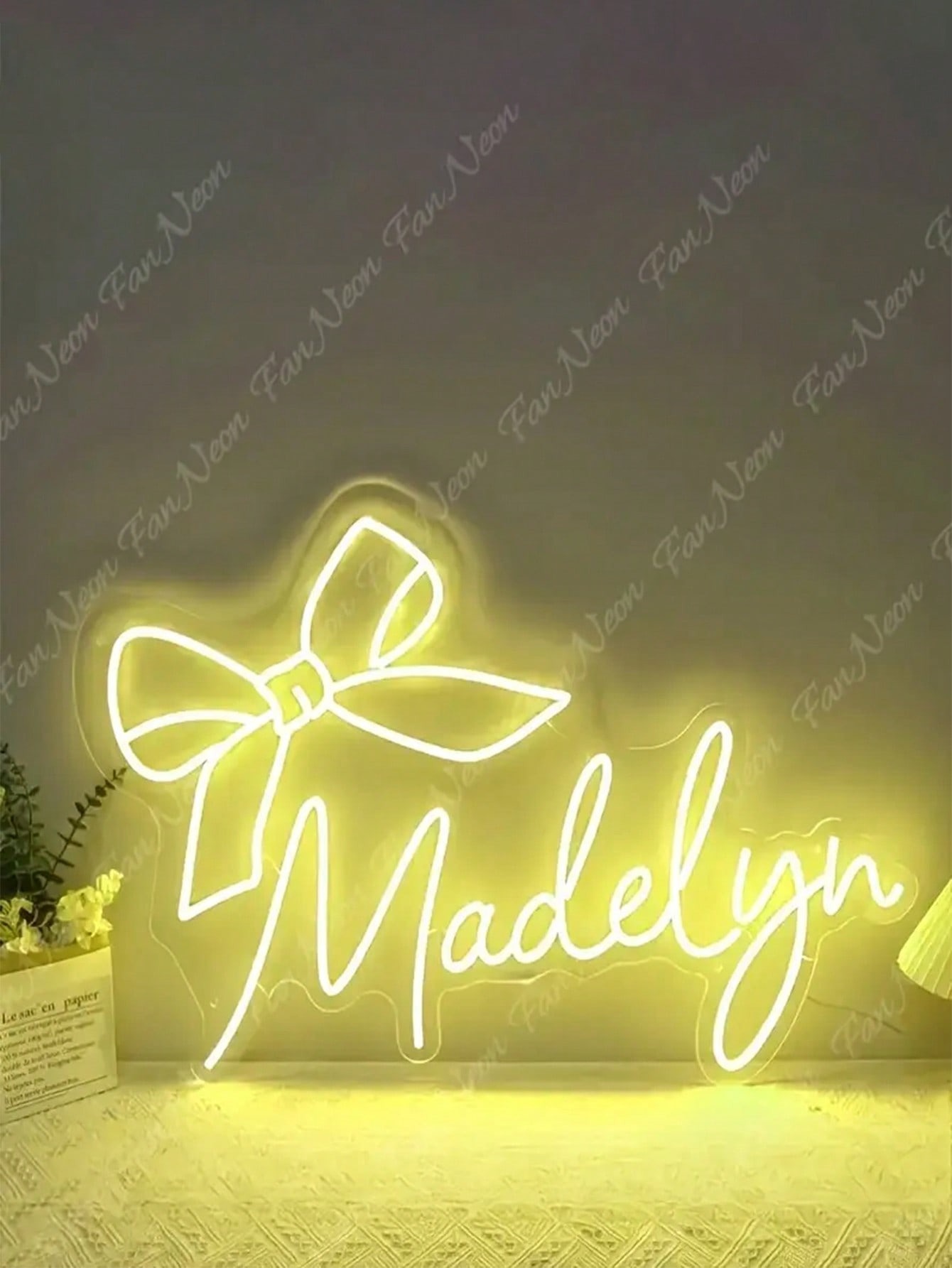 Custom Bow Neon Wall Sign - Gift For Friends