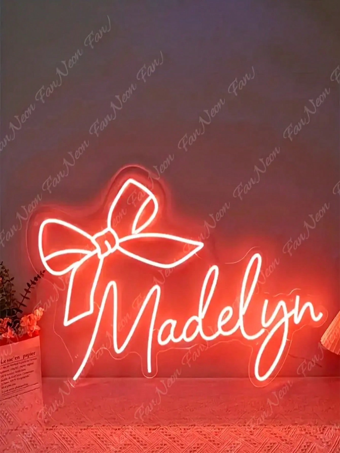 Custom Bow Neon Wall Sign - Gift For Friends