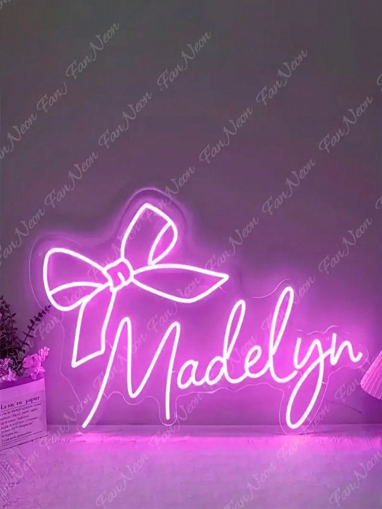 Custom Bow Neon Wall Sign - Gift For Friends