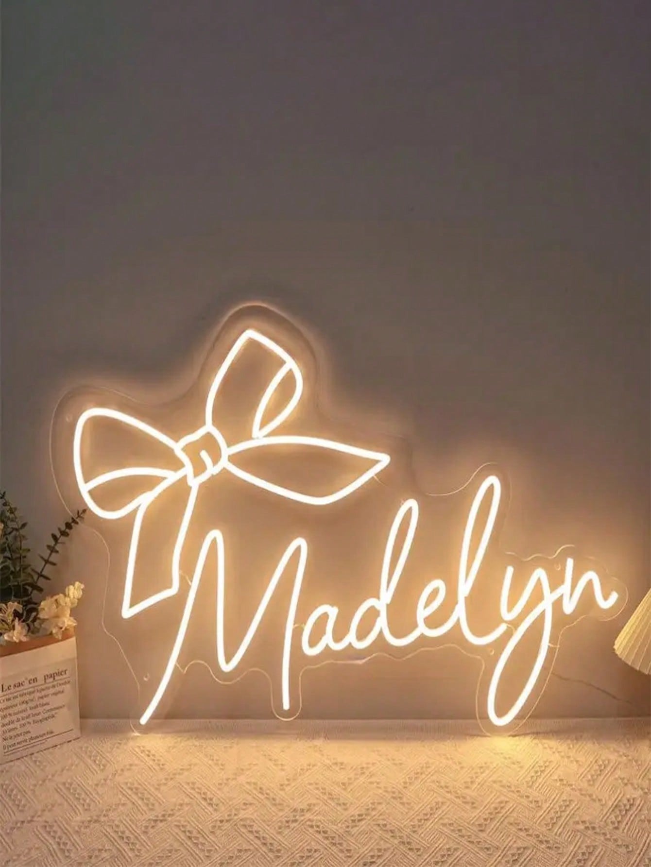 Custom Bow Neon Wall Sign - Gift For Friends