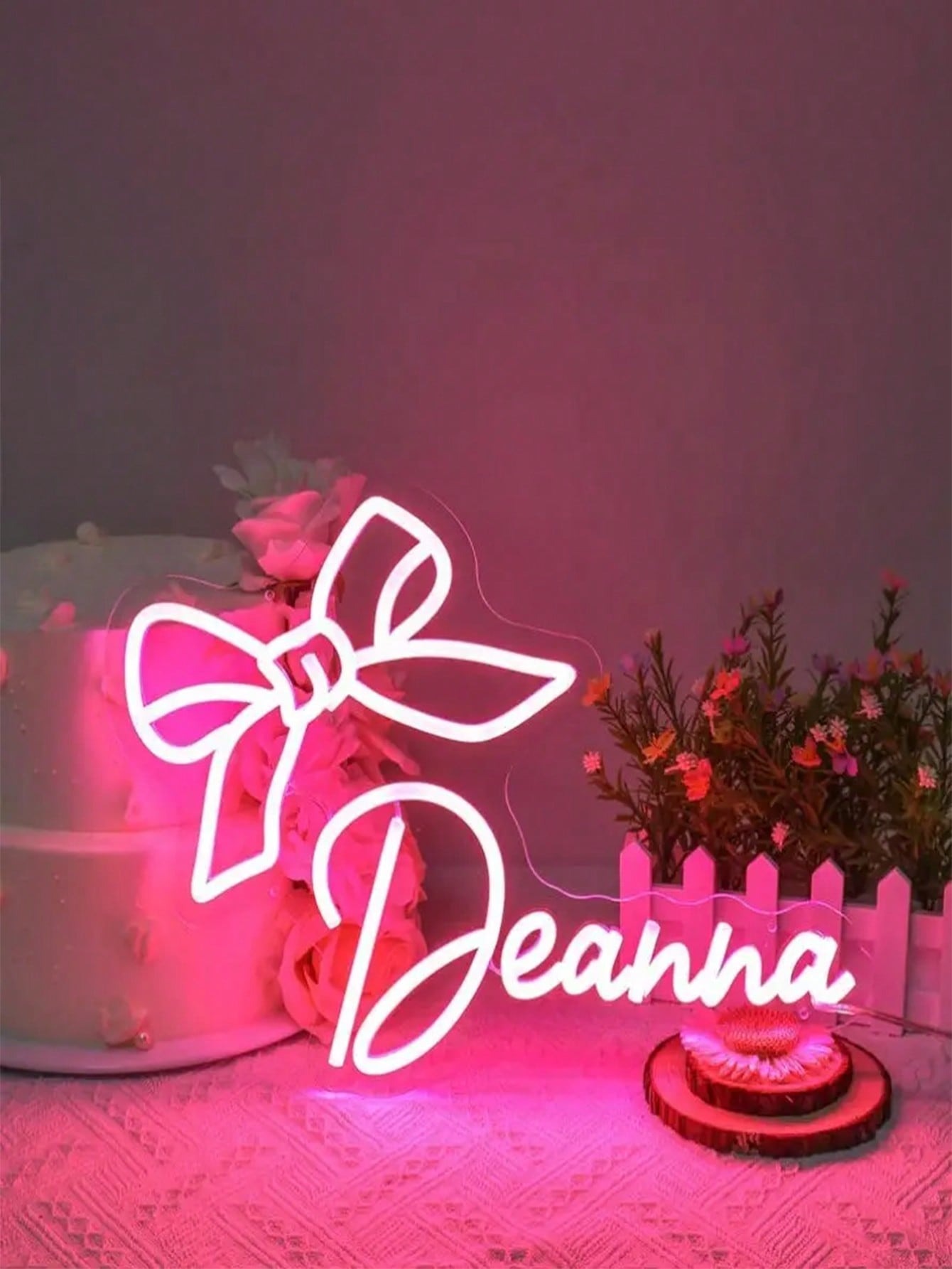 Custom Bow Neon Wall Sign - Gift For Friends