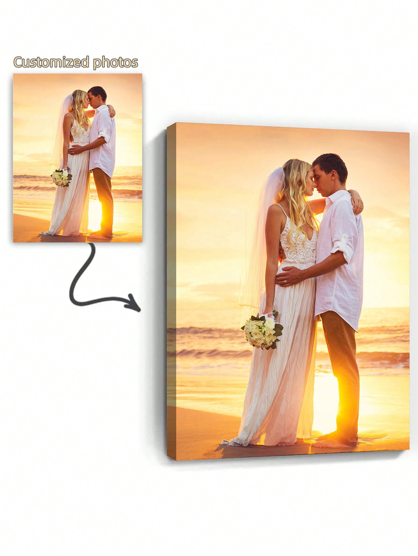 Wedding Custom Frame Canvas With Your Photos