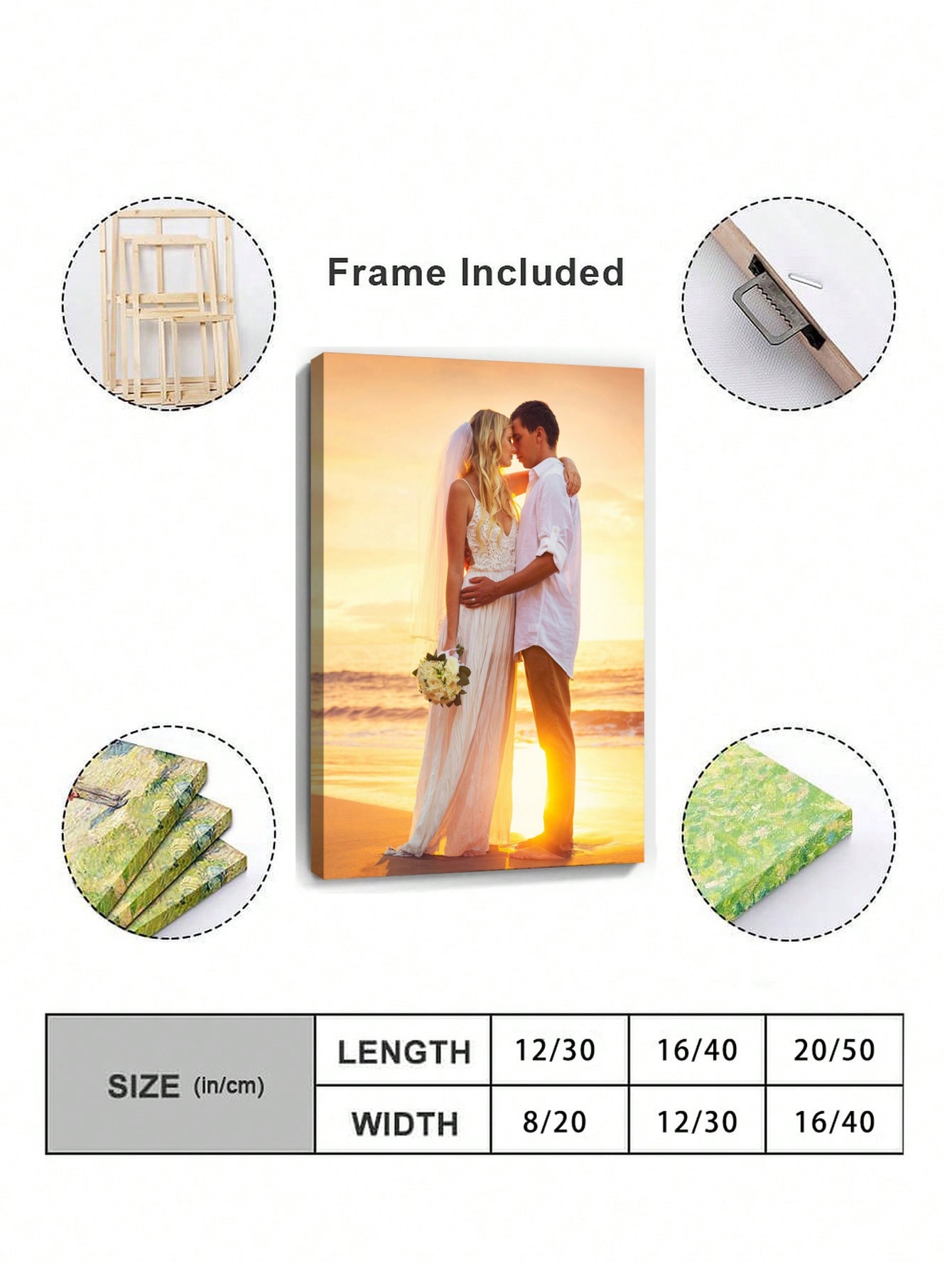 Wedding Custom Frame Canvas With Your Photos