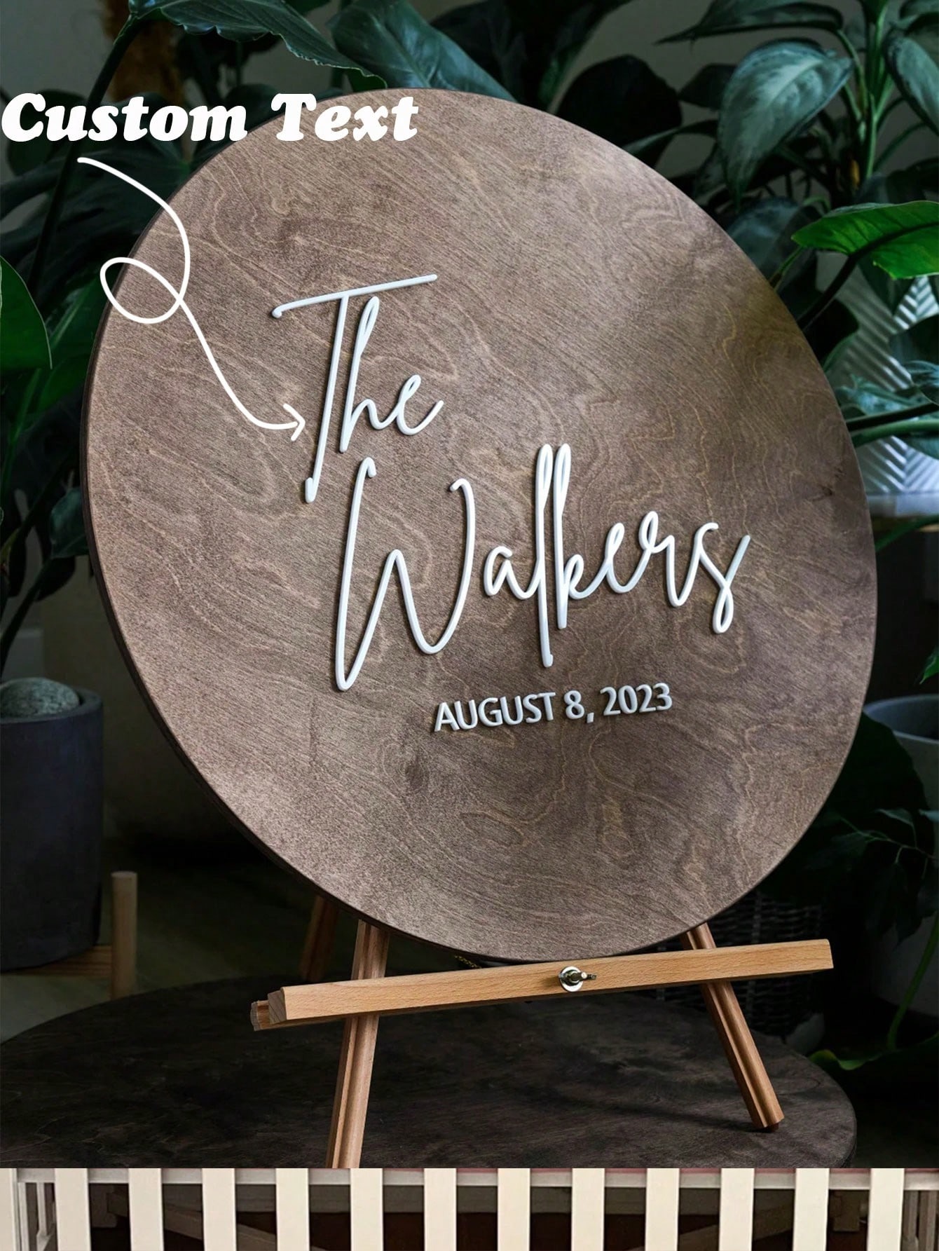 Lovely Wooden Party Sign With DIY Name