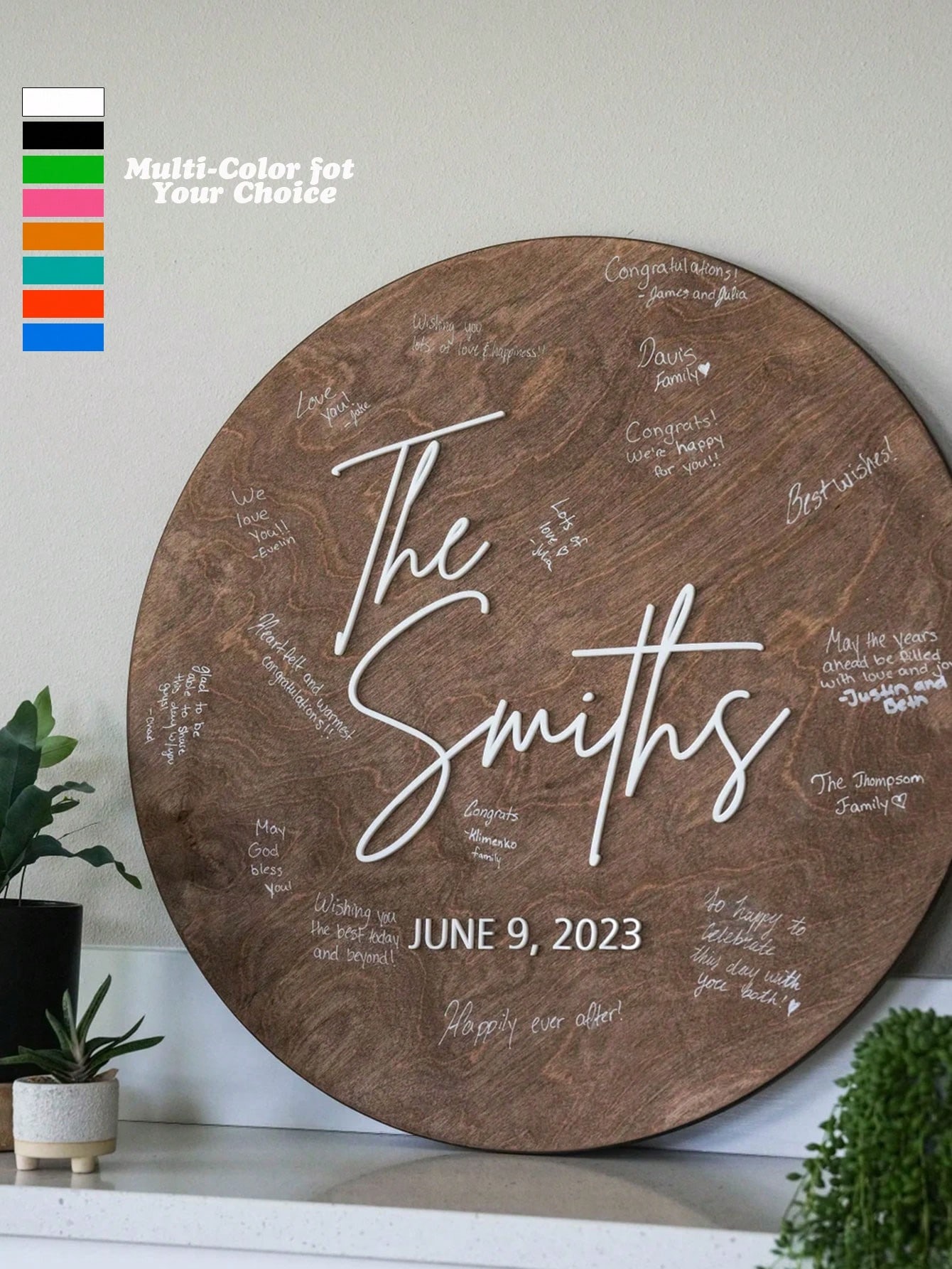 Lovely Wooden Party Sign With DIY Name