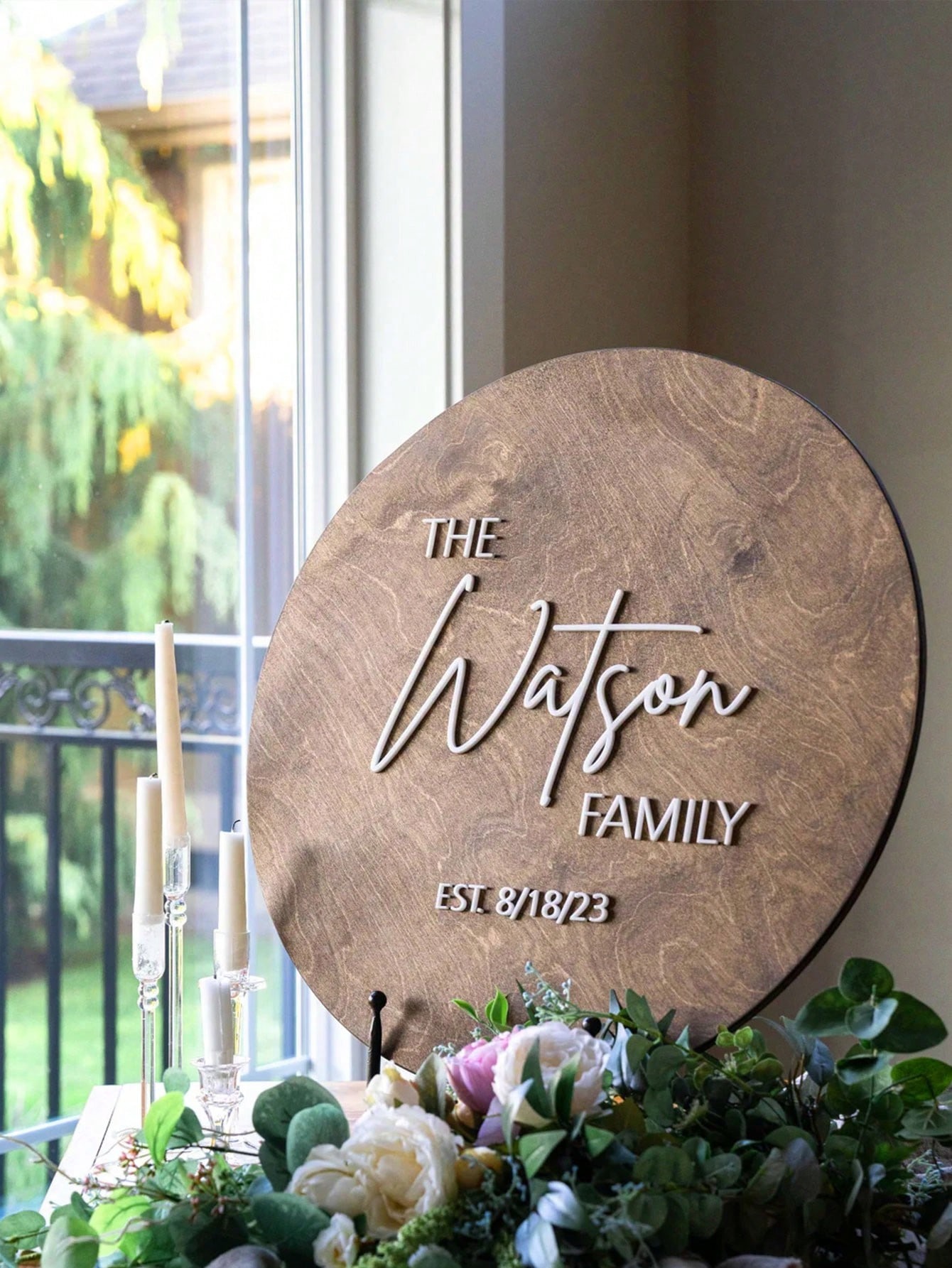 Lovely Wooden Party Sign With DIY Name