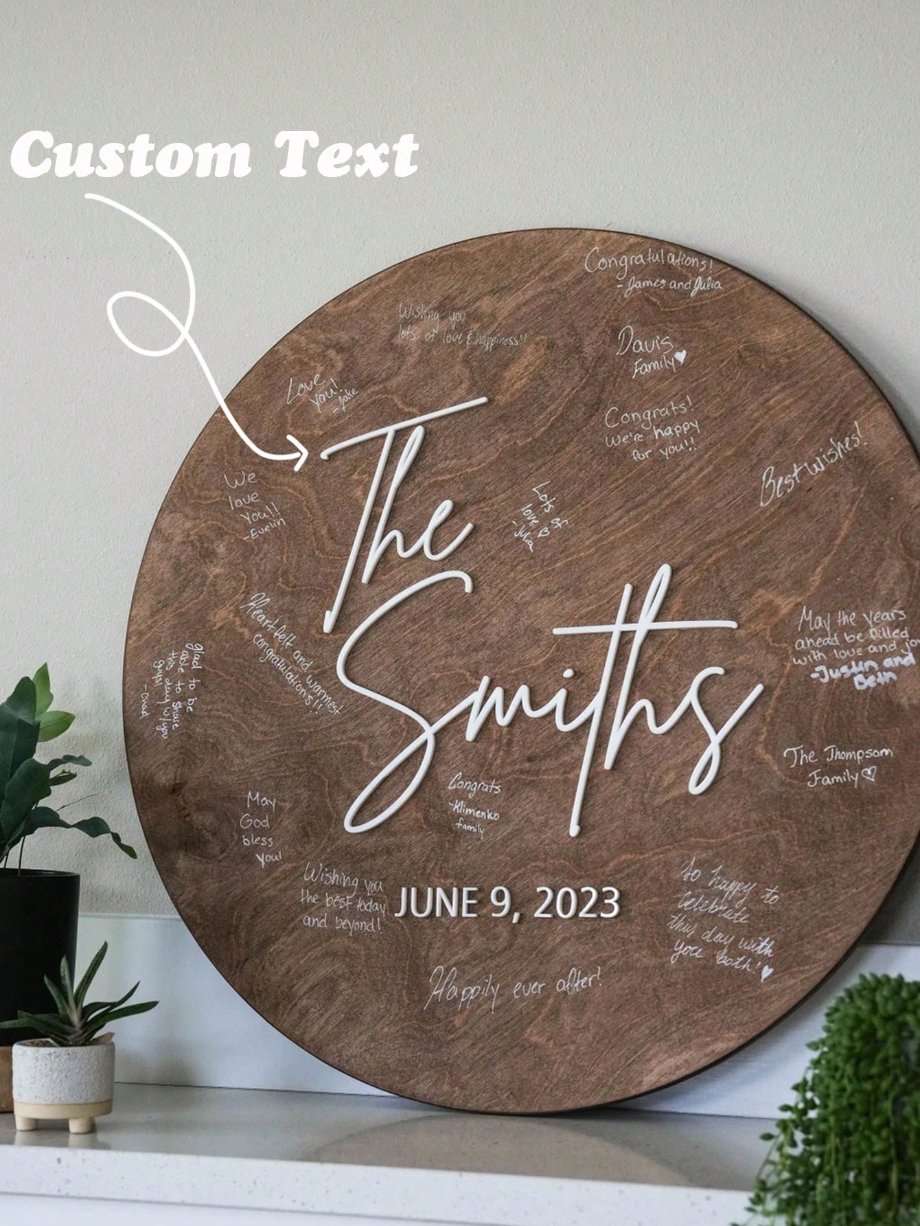 Lovely Wooden Party Sign With DIY Name