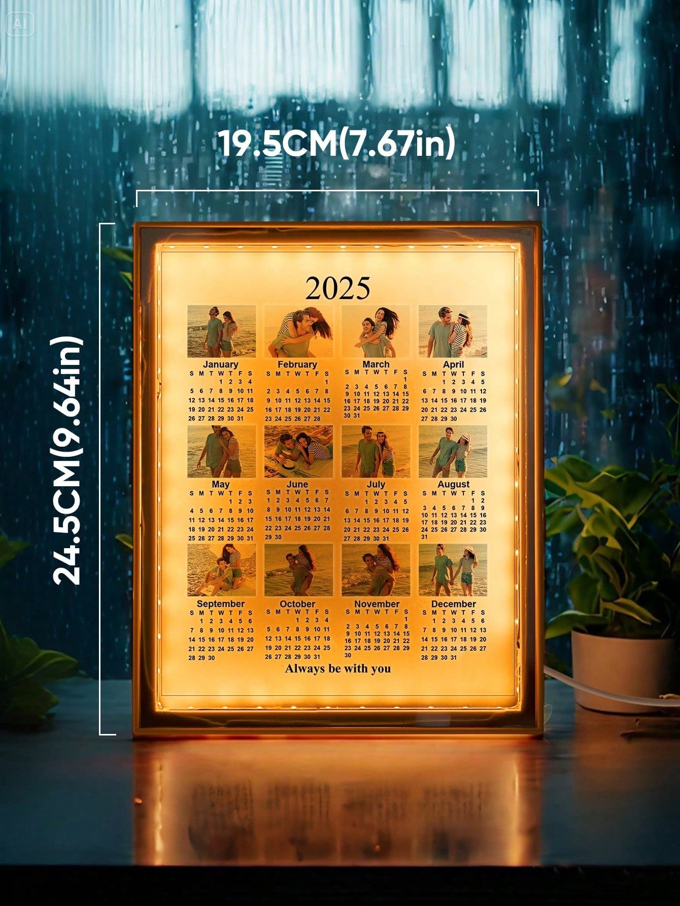 Personalized Night Light Mirror Lamp