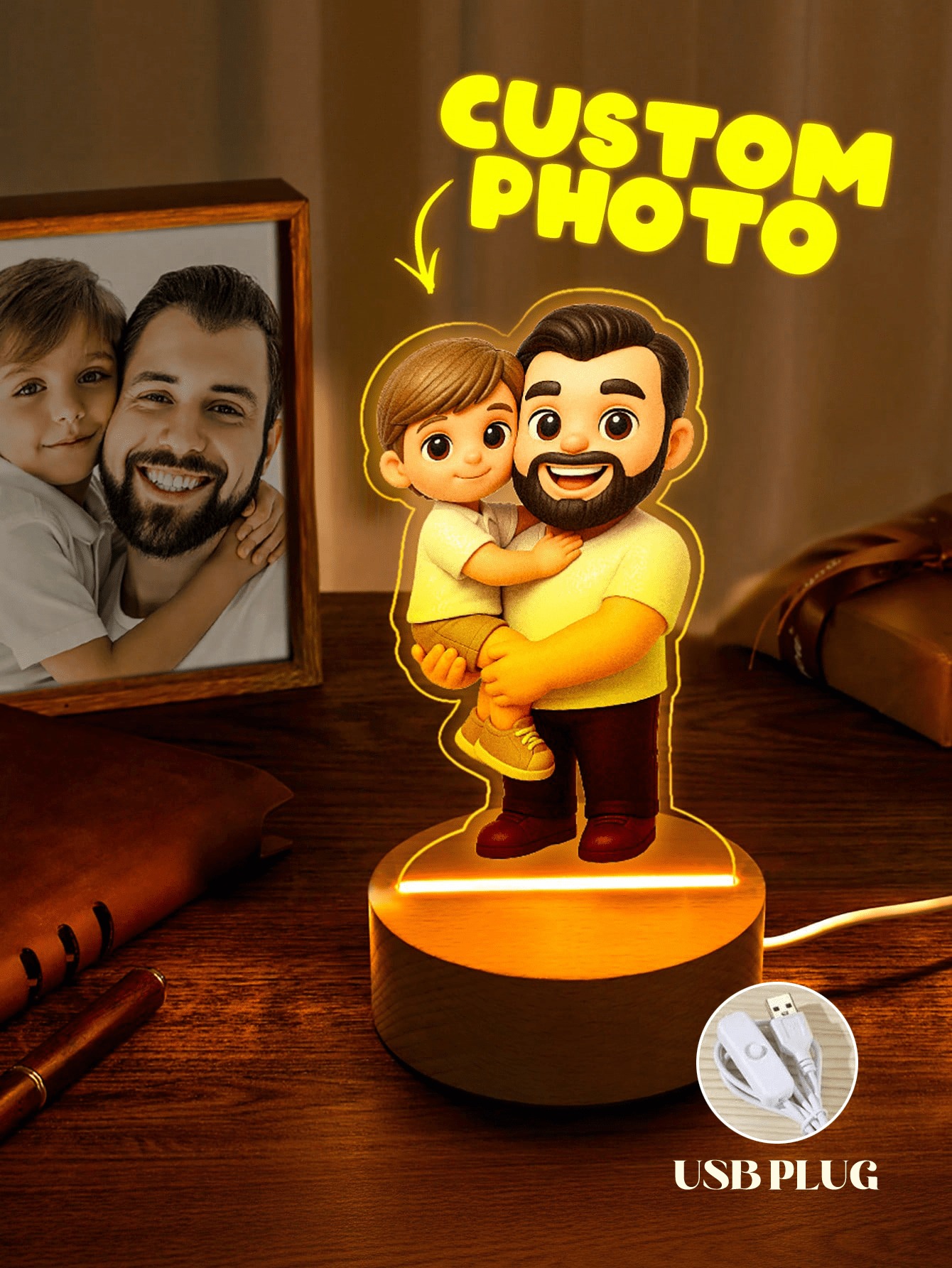 Custom Cartoon Photo Night Light