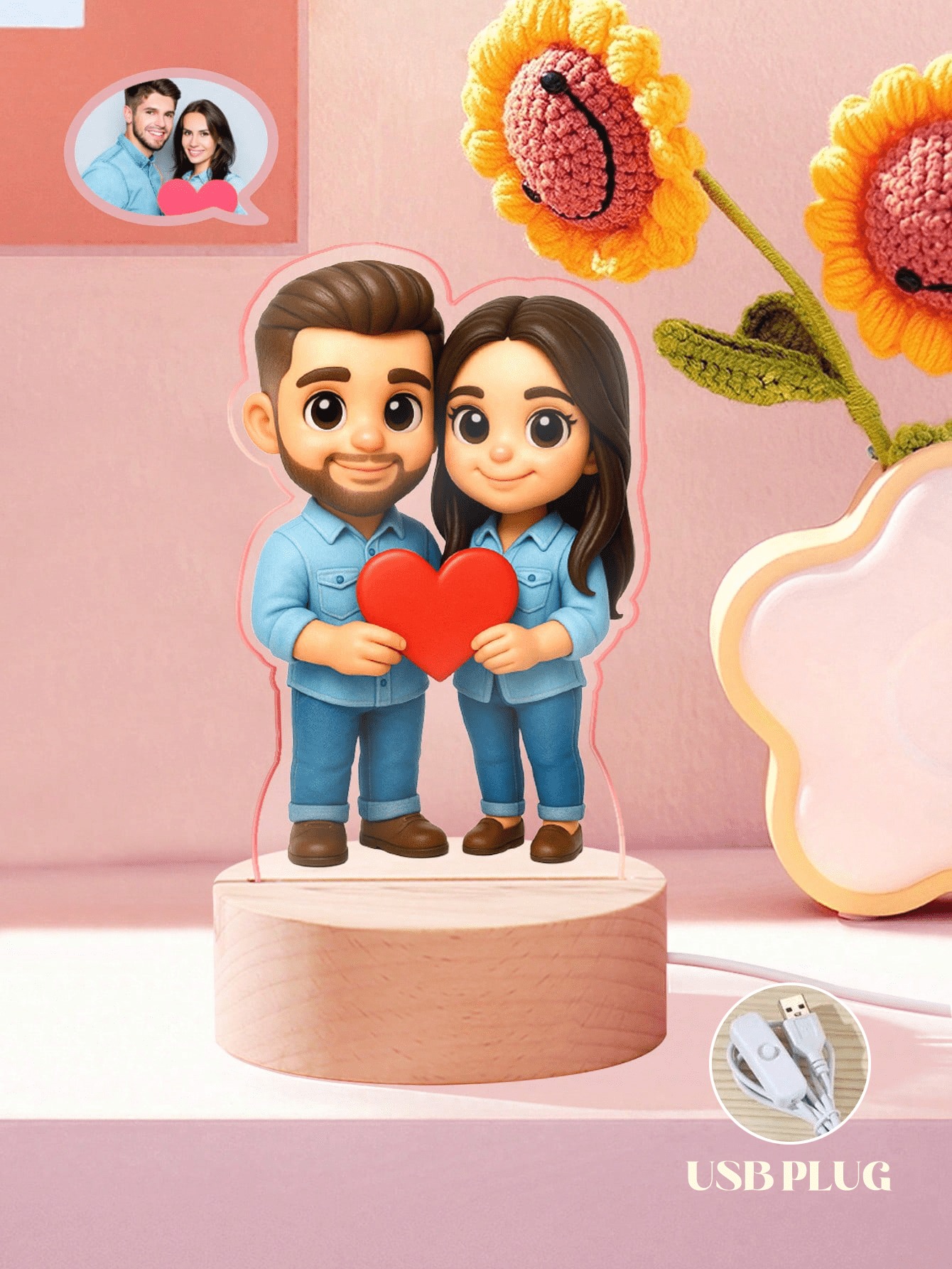 Custom Cartoon Photo Night Light