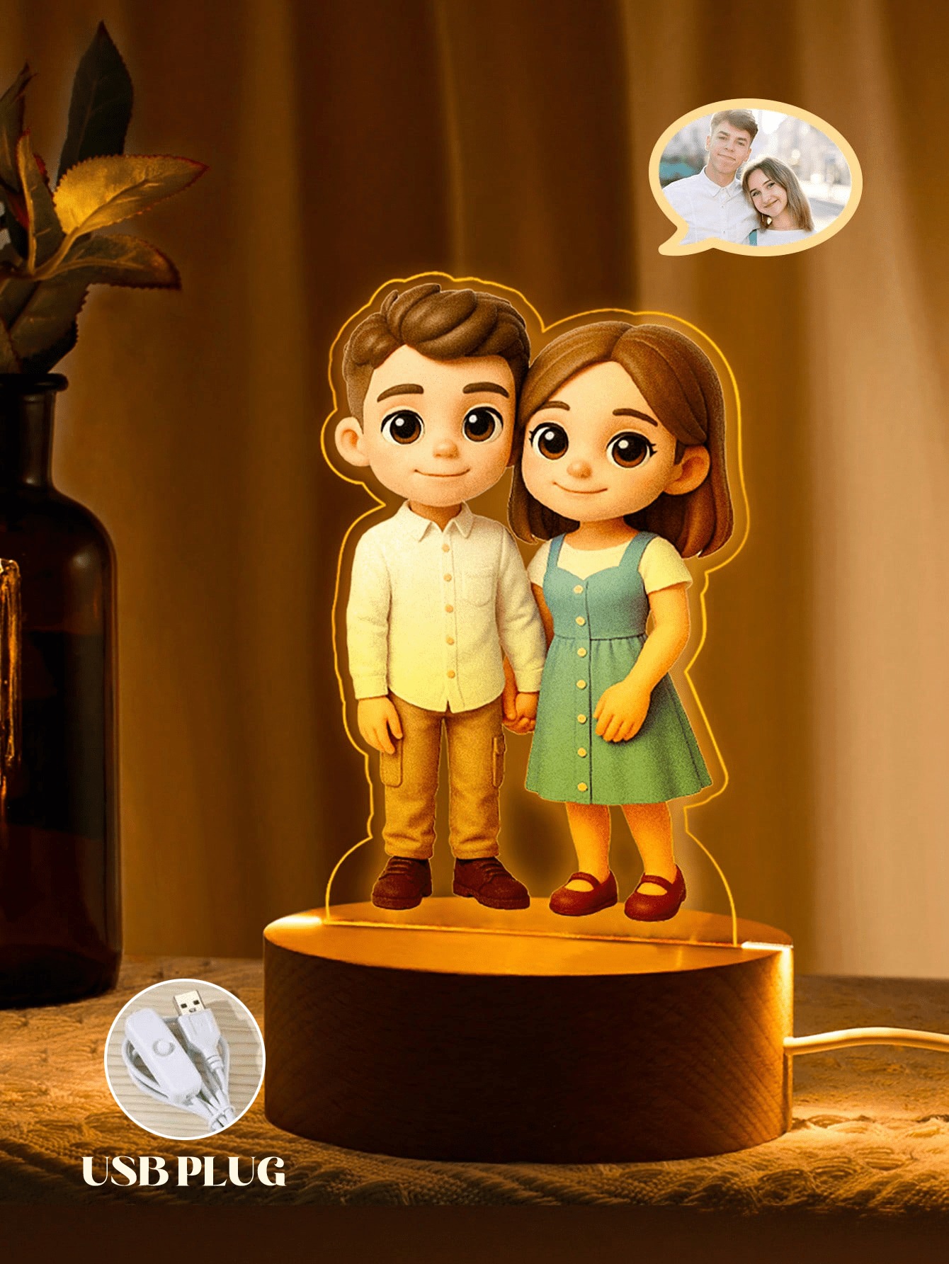 Custom Cartoon Photo Night Light