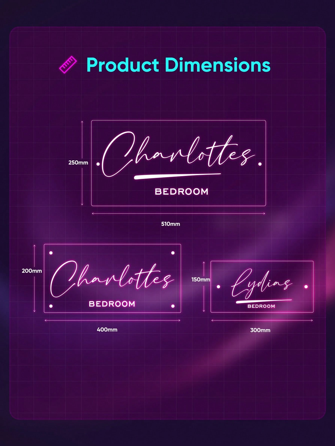 Personalized Mirror Name LED Neon Sign