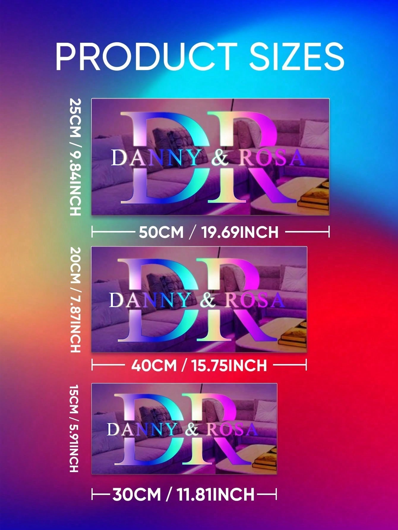 Custom Name Mirror LED Light - Wall Decoration