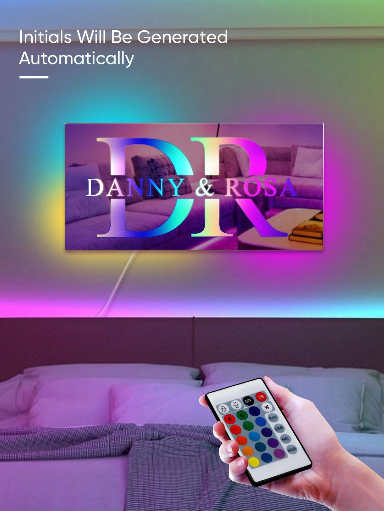 Custom Name Mirror LED Light - Wall Decoration