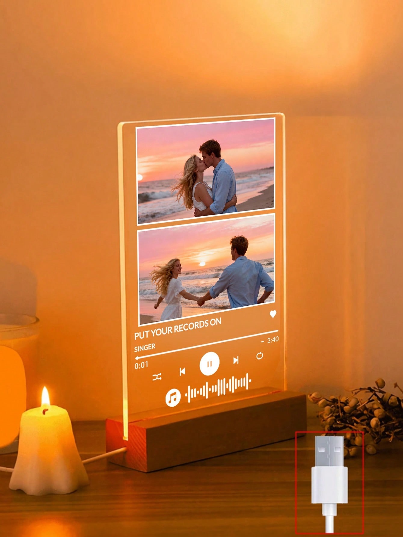 Personalized Music Photo Acrylic Light