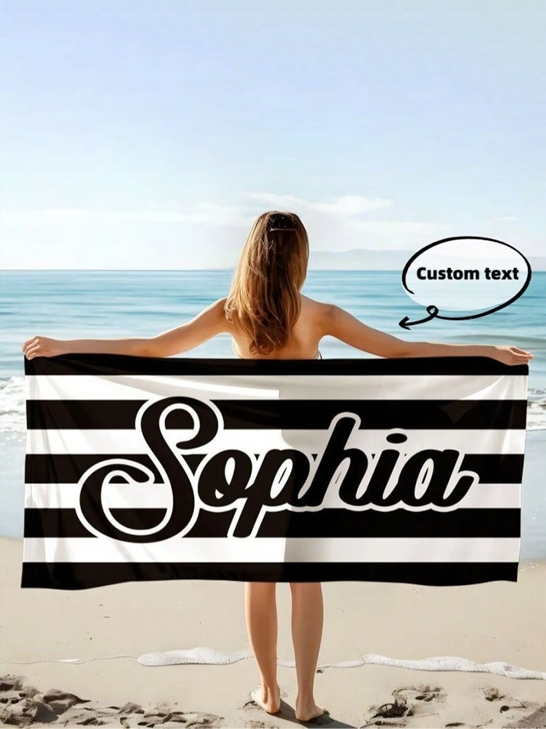 Personalized Oversized Custom Name Beach Towel