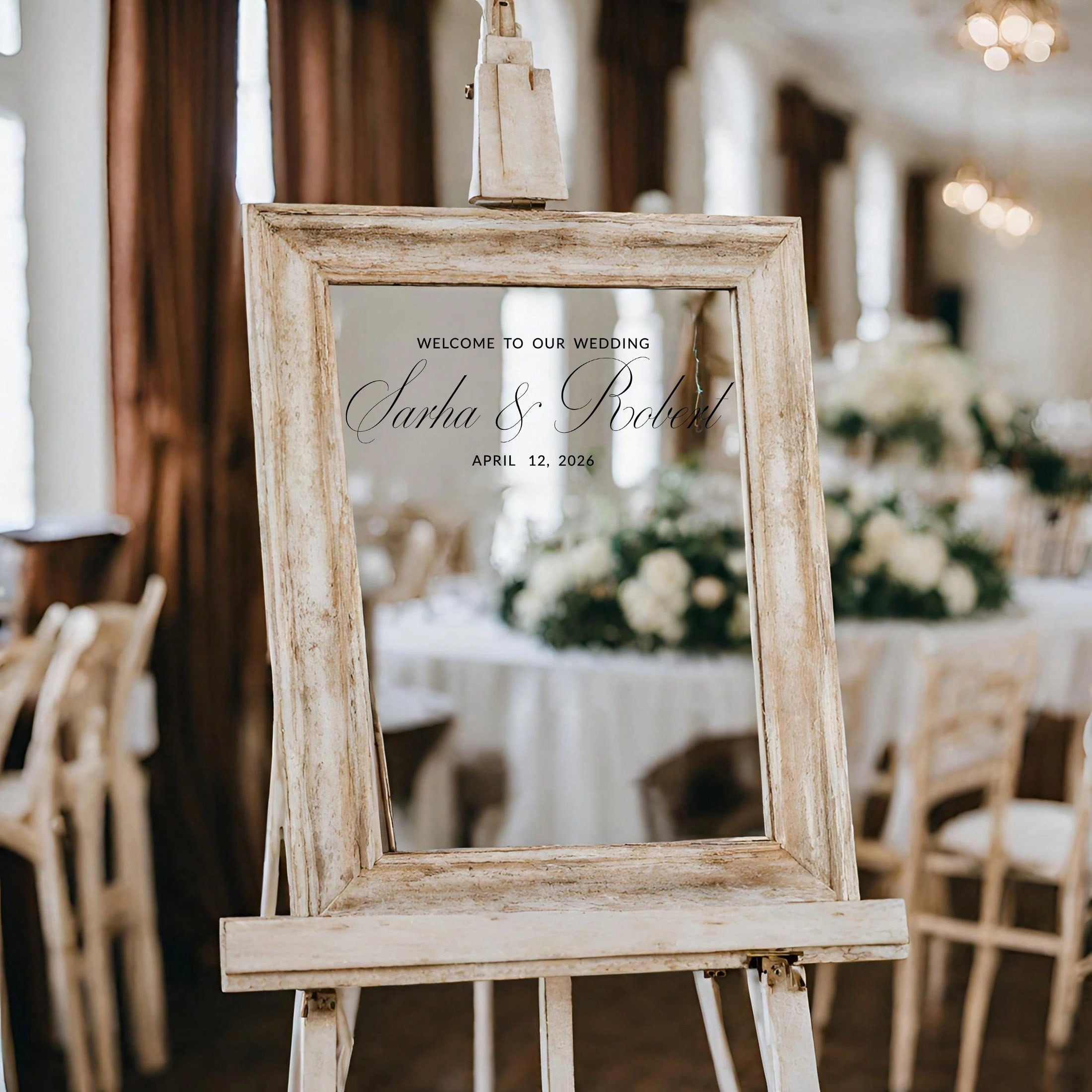 Personalized Wedding Welcome Mirror Decal