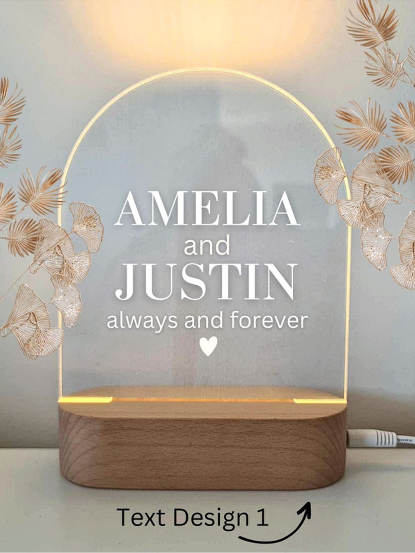 Personalized Couples Name Night Light