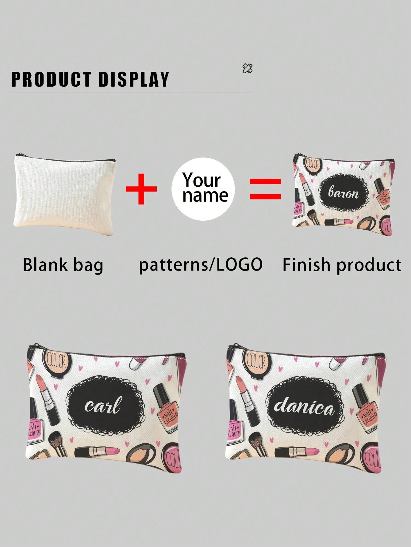 Personalized Cosmetic Bag with Custom Name
