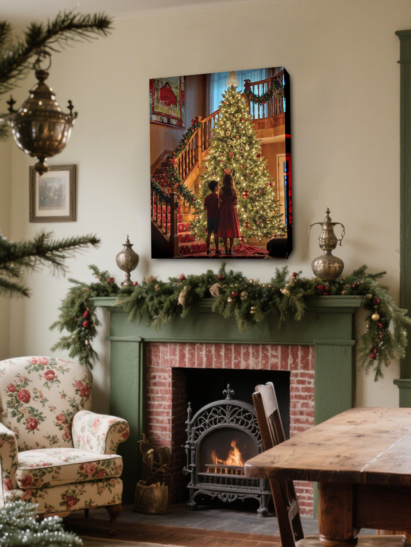 DIY Christmas Photo Canvas Wall Decor