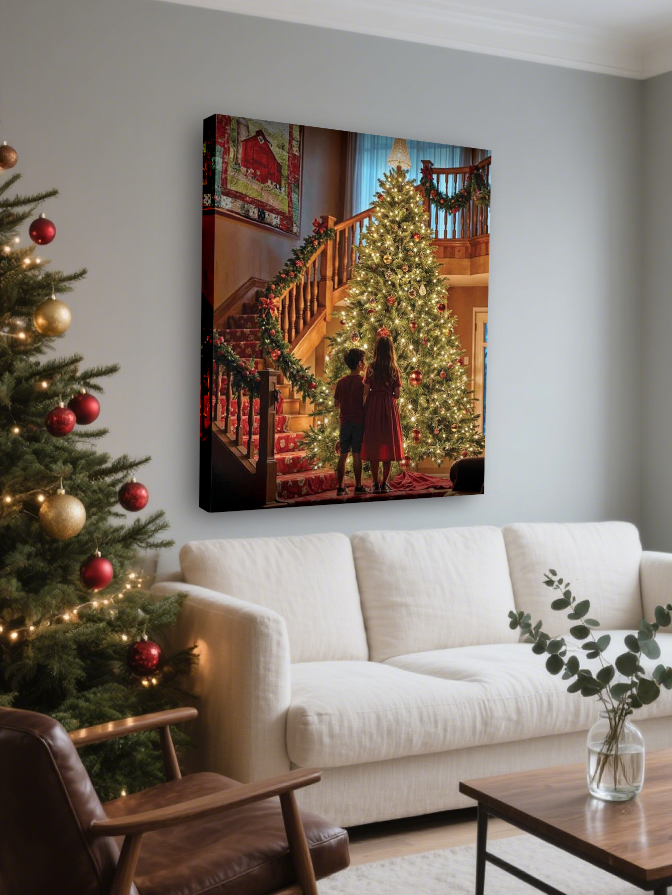 DIY Christmas Photo Canvas Wall Decor