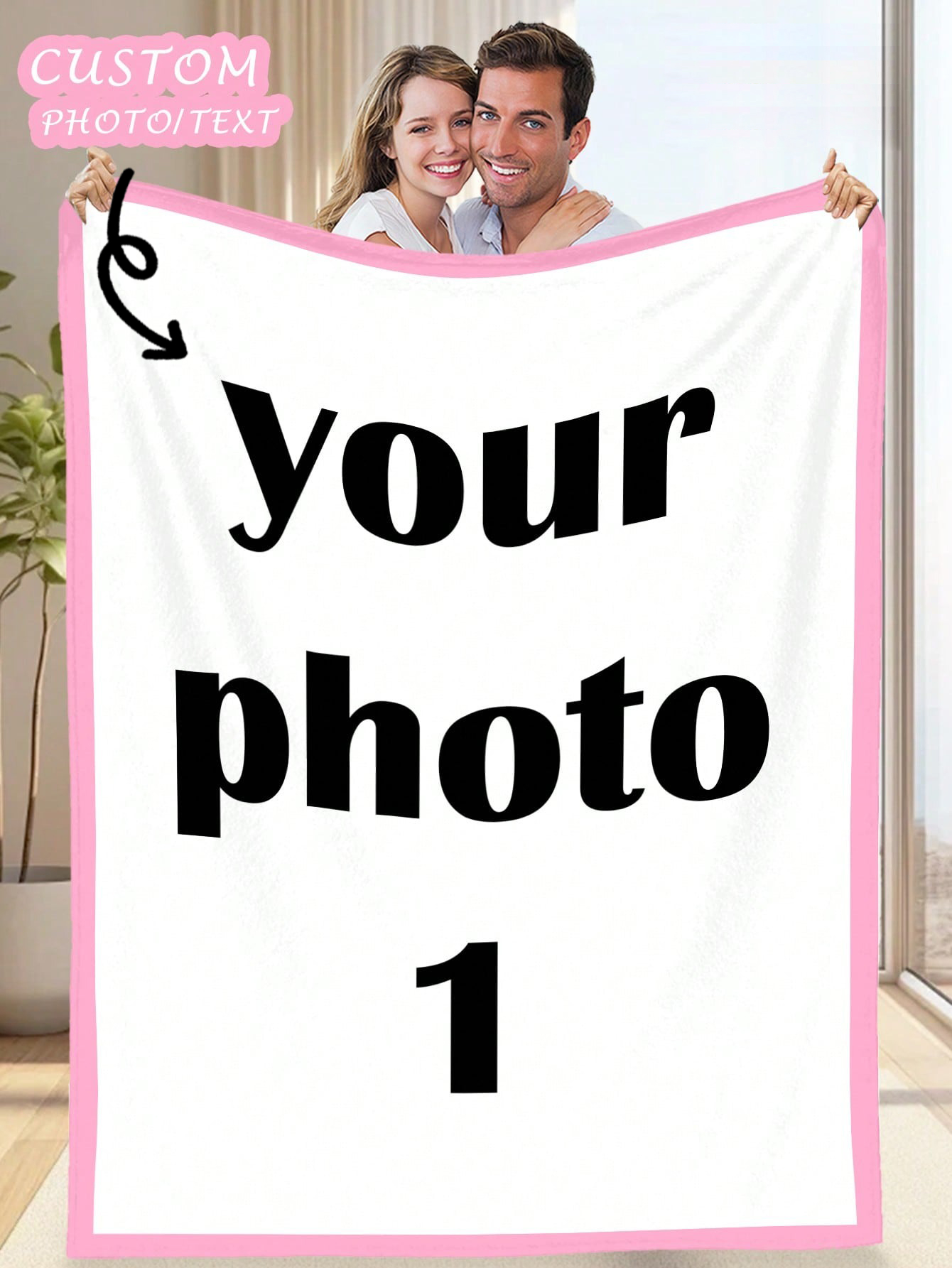 Custom Photo & Text Flannel Blanket