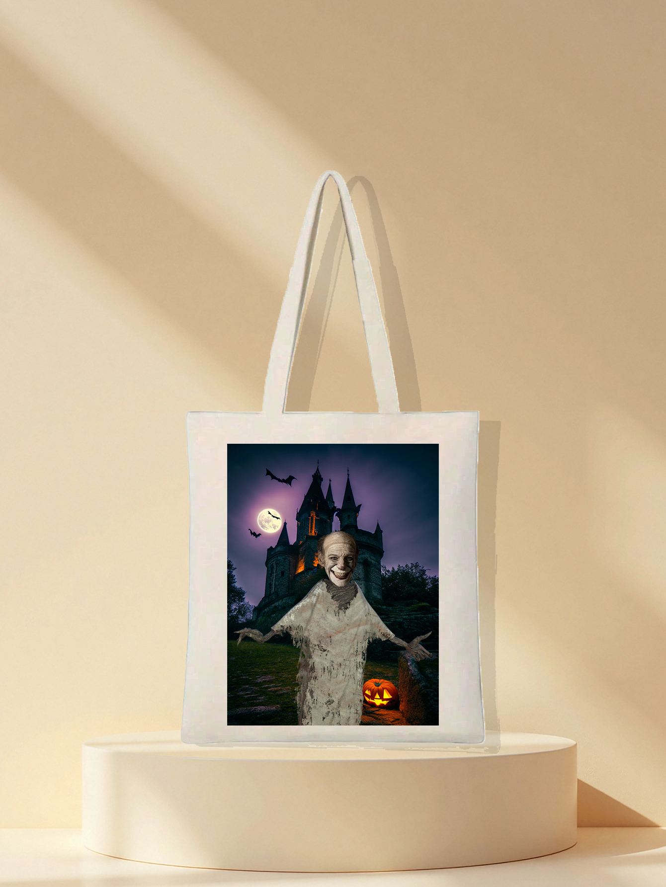 Custom Halloween Avatar Canvas Tote Bag