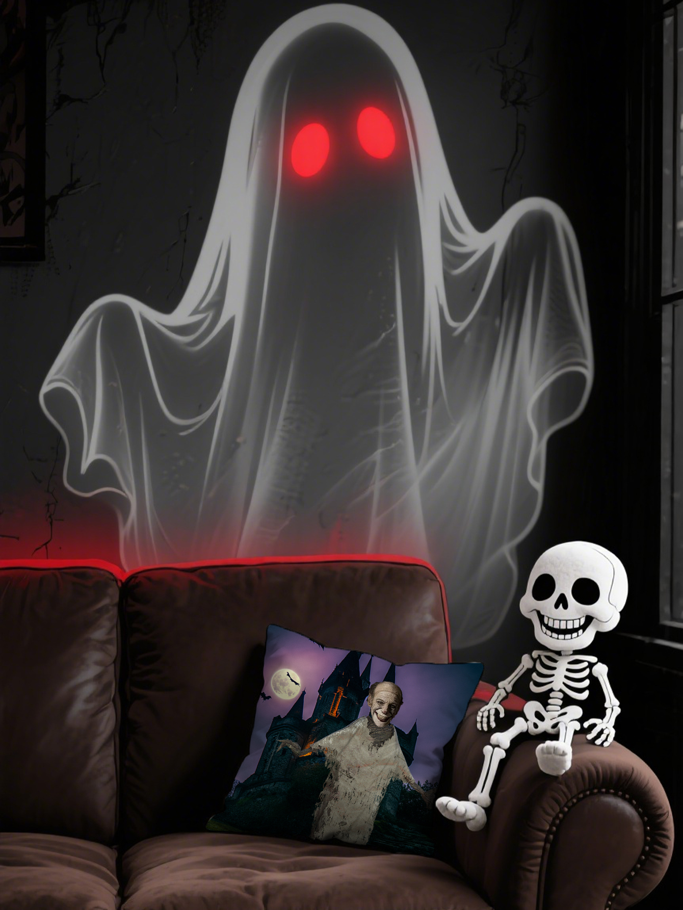 DIY Creepy Halloween Custom Face Pillow