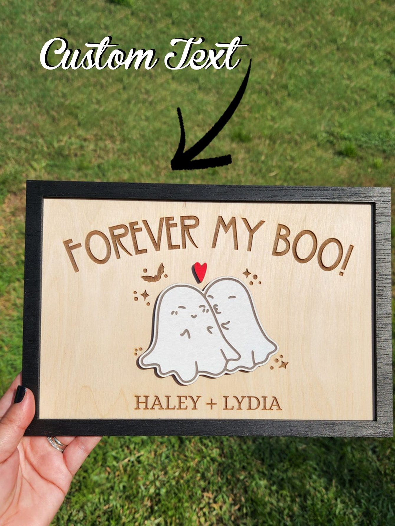 Cute Ghost Halloween Decoration Wood Sign