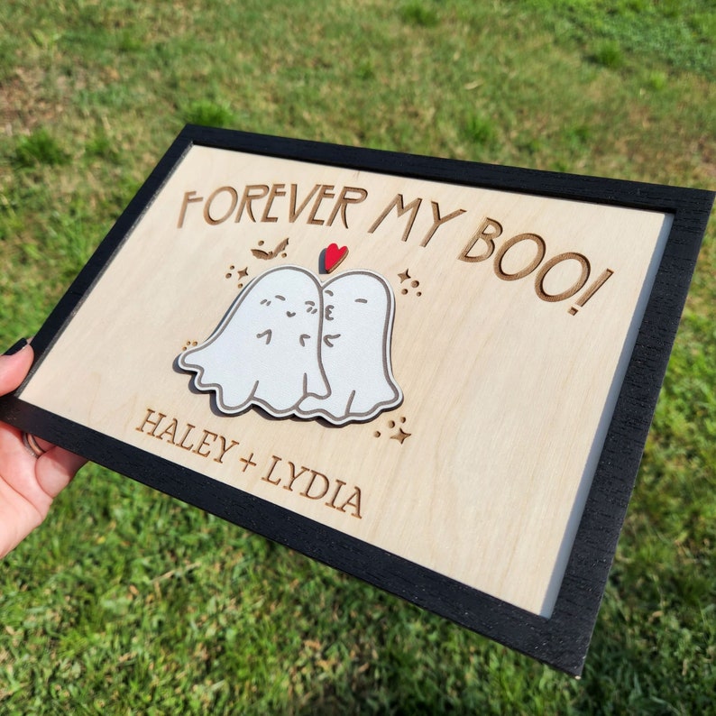 Cute Ghost Halloween Decoration Wood Sign