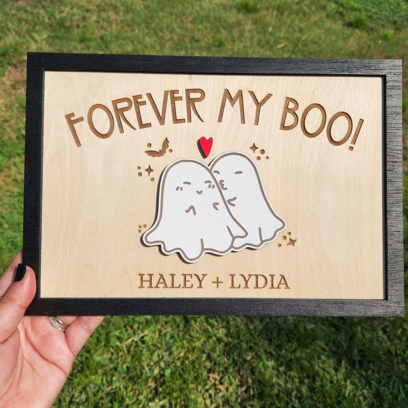 Cute Ghost Halloween Decoration Wood Sign