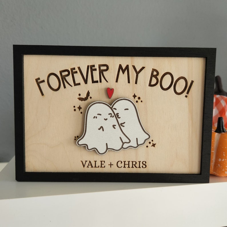 Cute Ghost Halloween Decoration Wood Sign