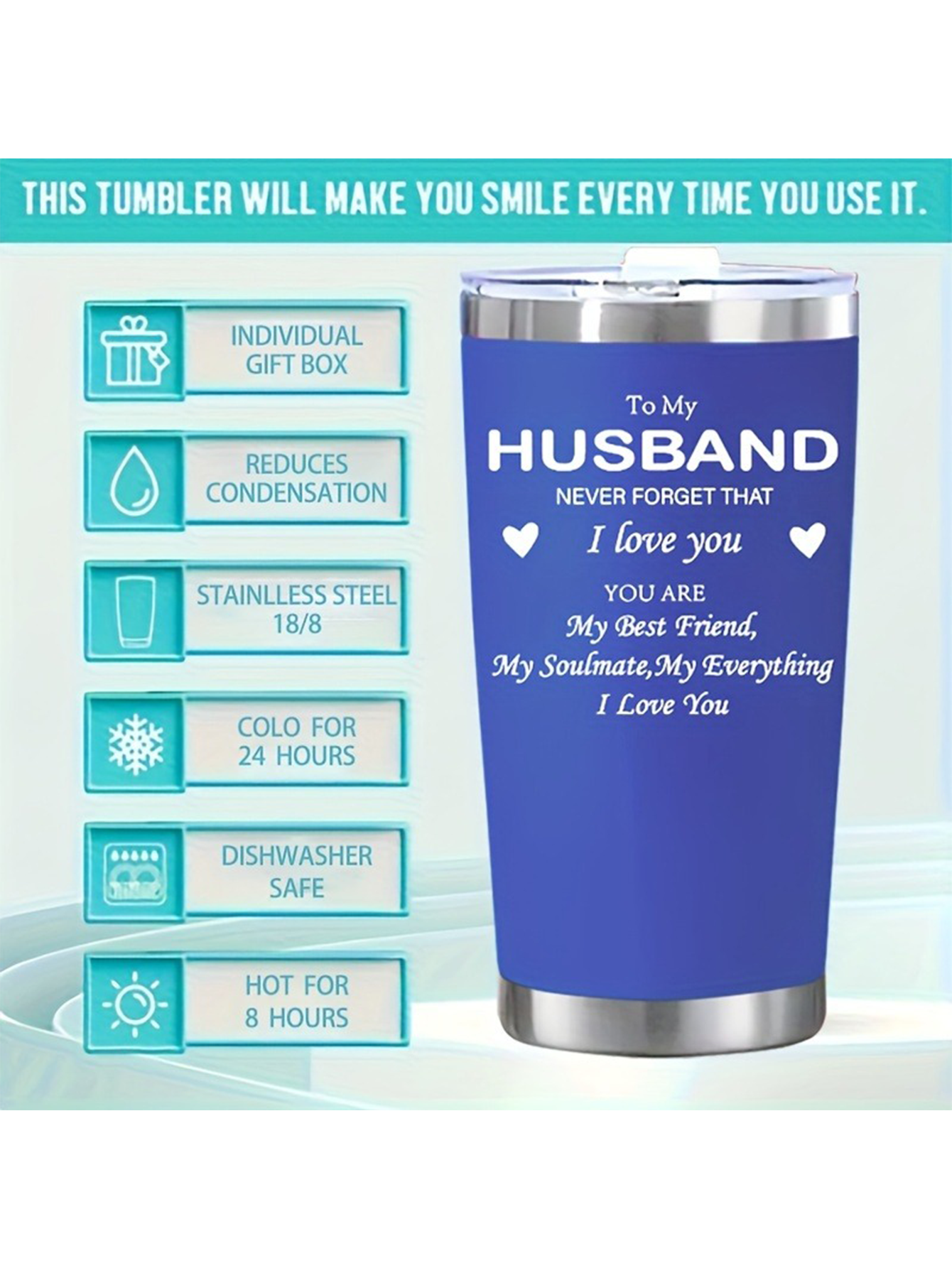 Personalized "To My Husband" Insulated Tumbler