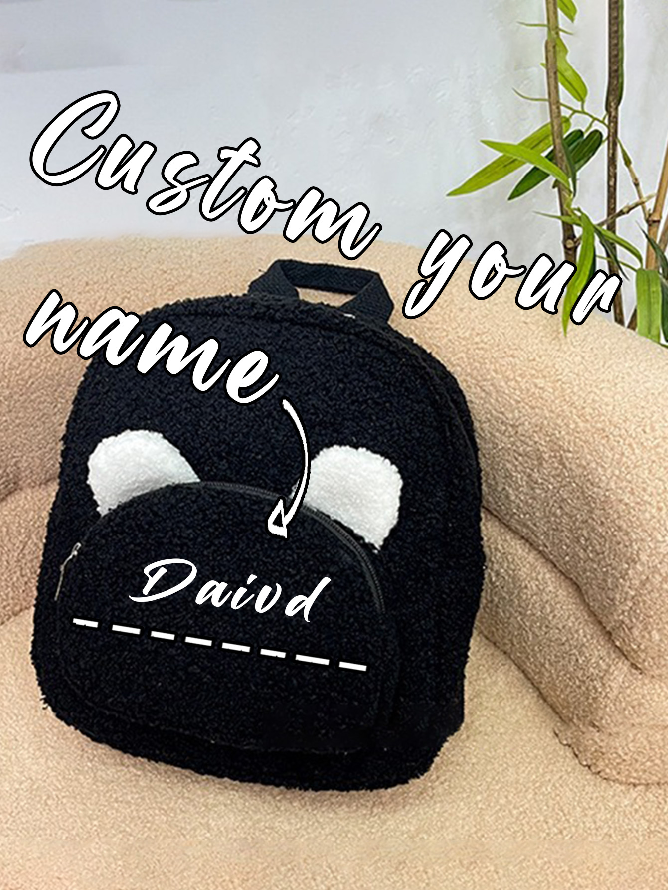 Custom Plush Bear Ear Backpack