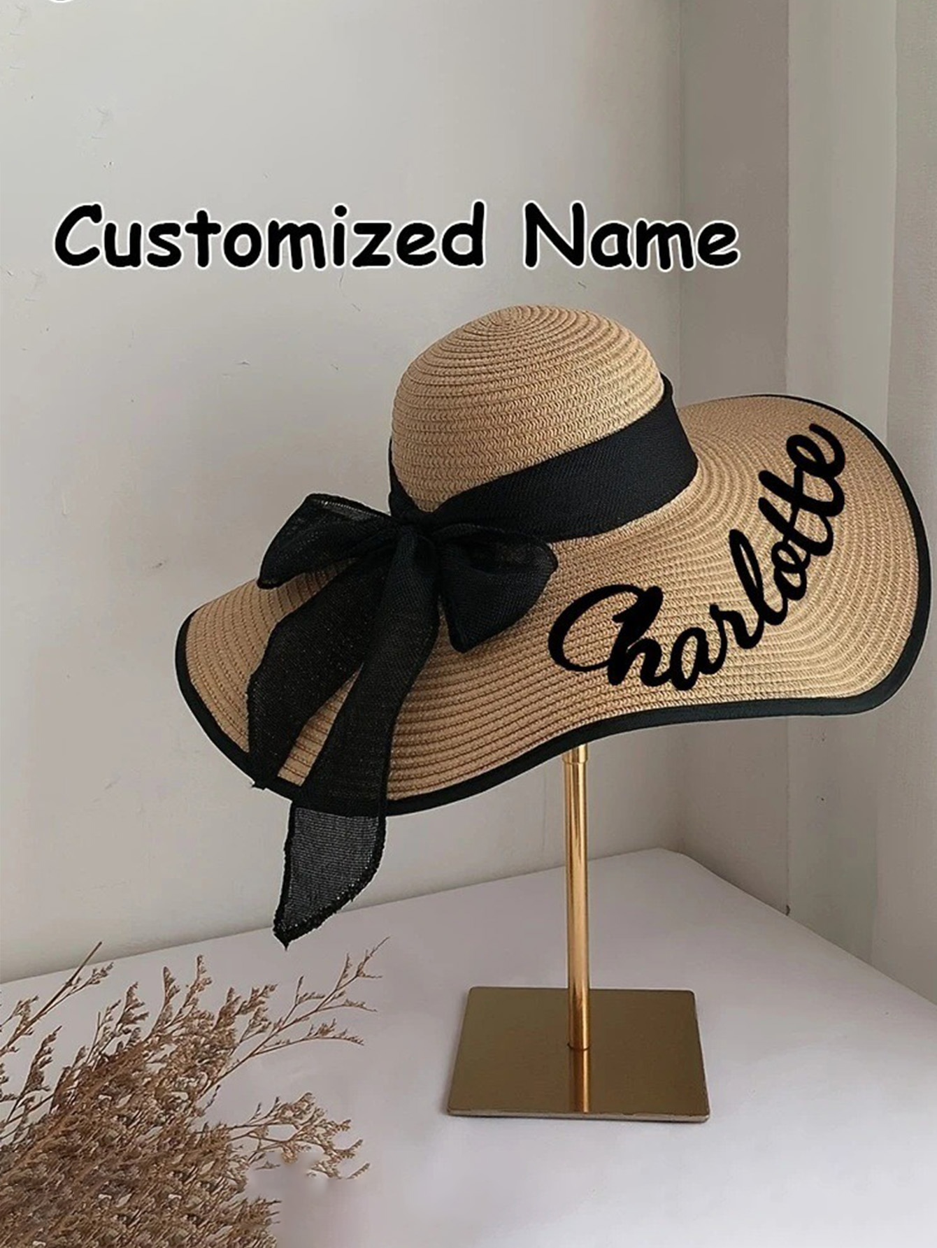 Custom Wide-Brim Bow Sun Hat