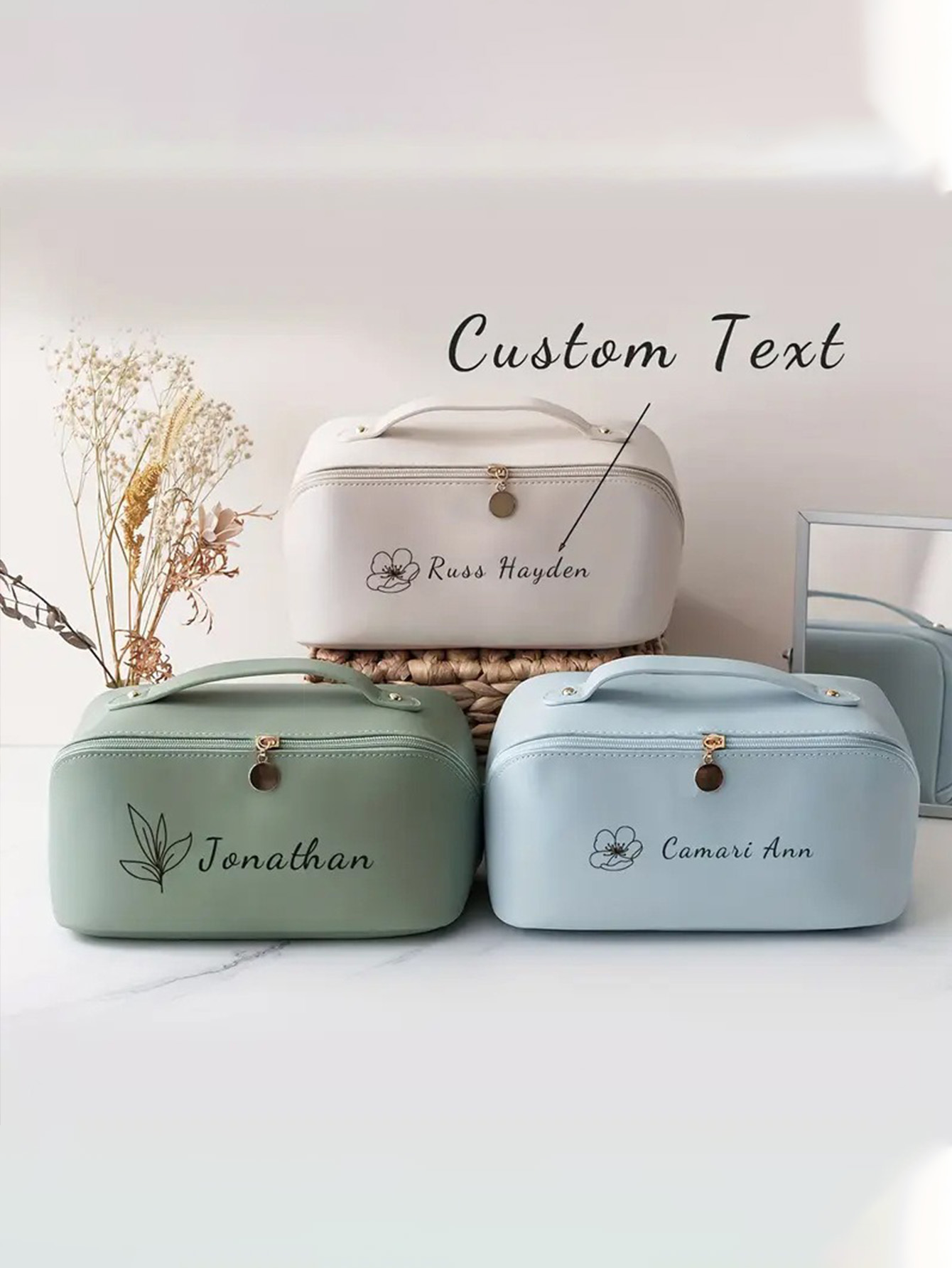 Personalized Laser-Engraved Makeup Bag