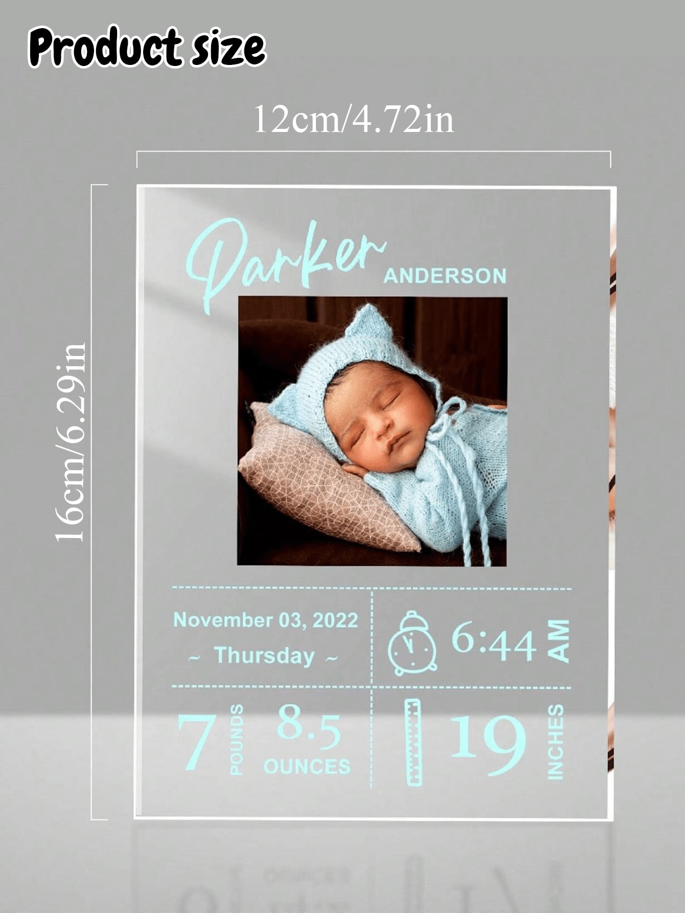 Personalized Acrylic Baby Birth Plaque