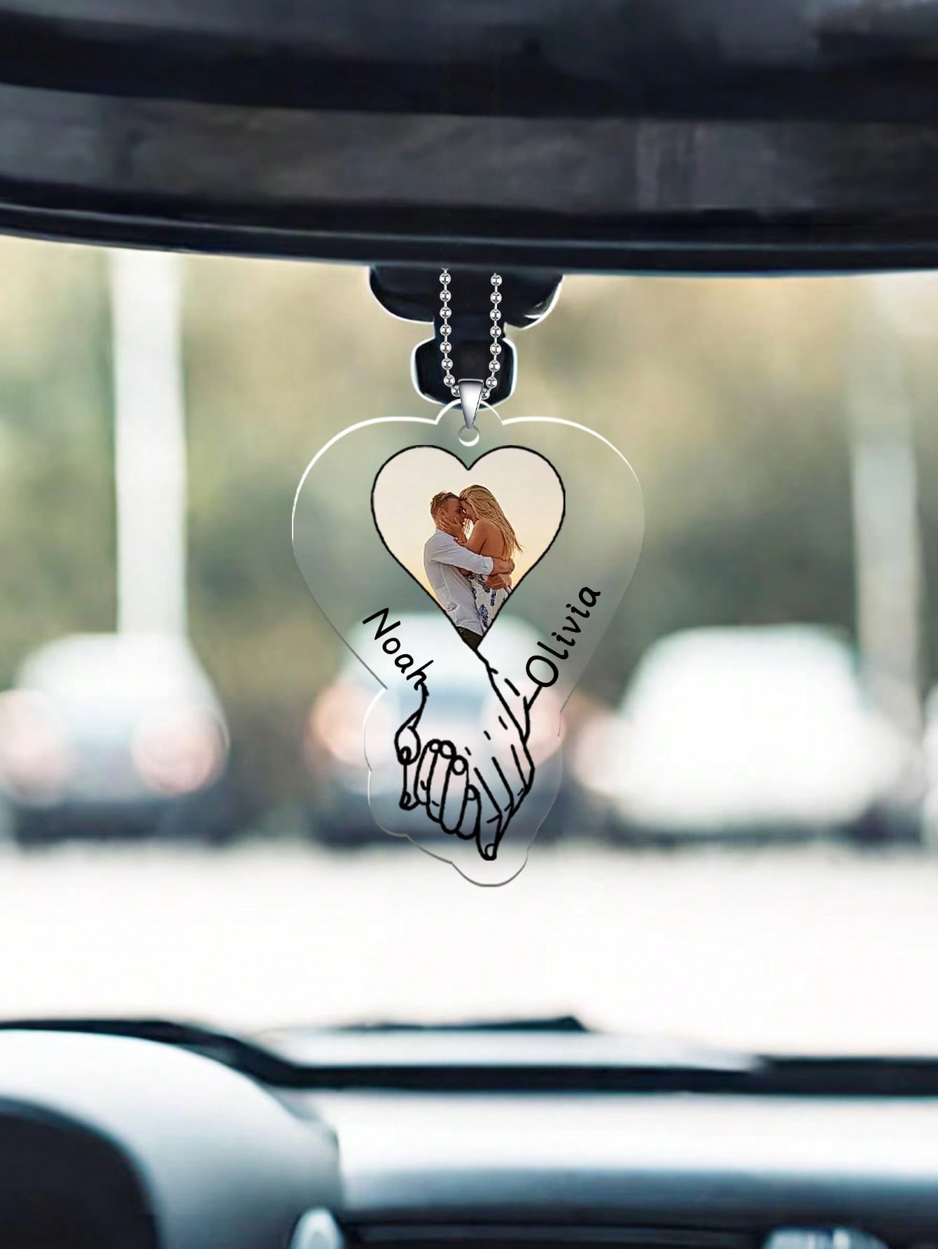 Custom Hand-in-Hand Acrylic Car Pendant