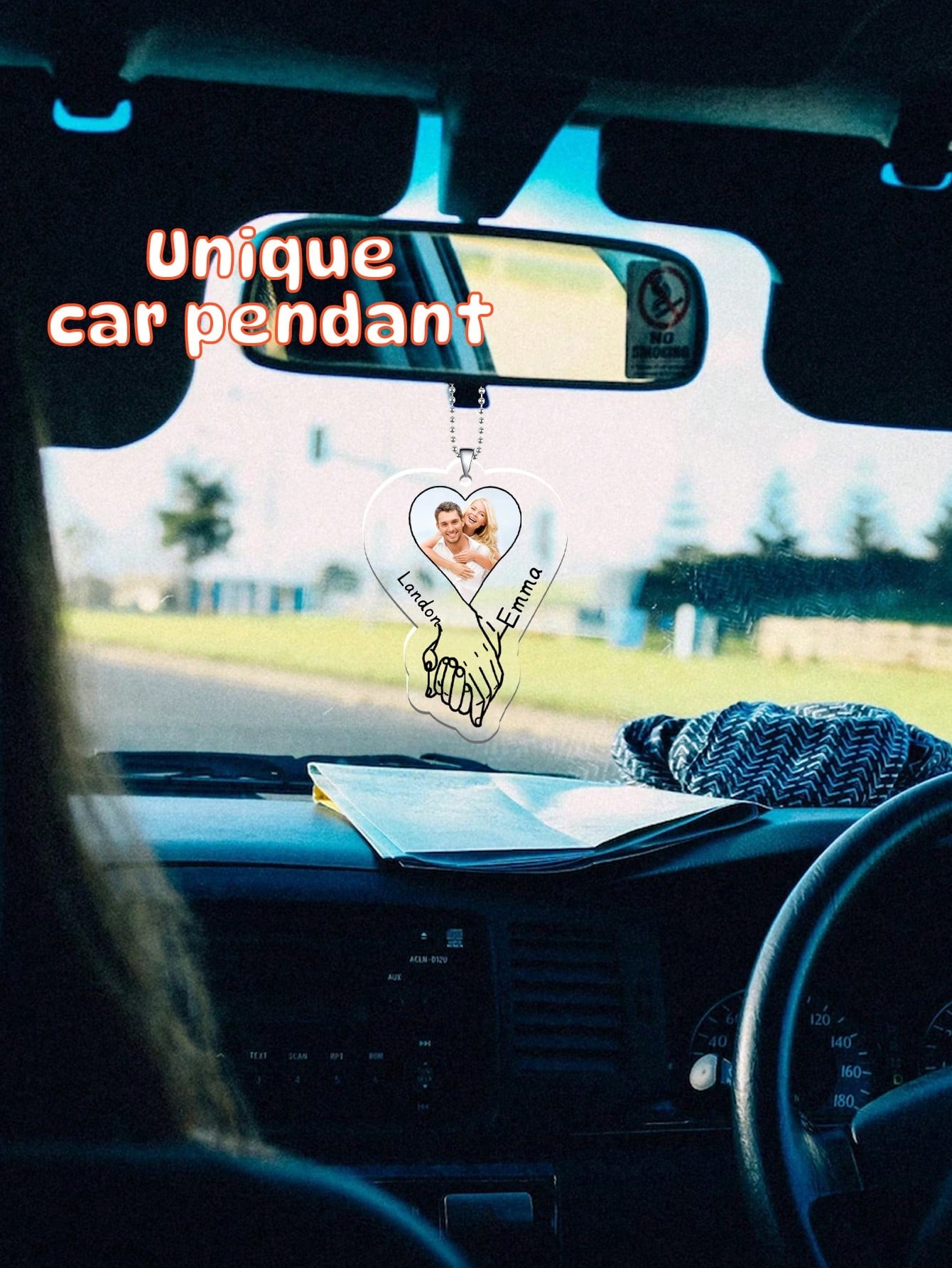 Custom Hand-in-Hand Acrylic Car Pendant