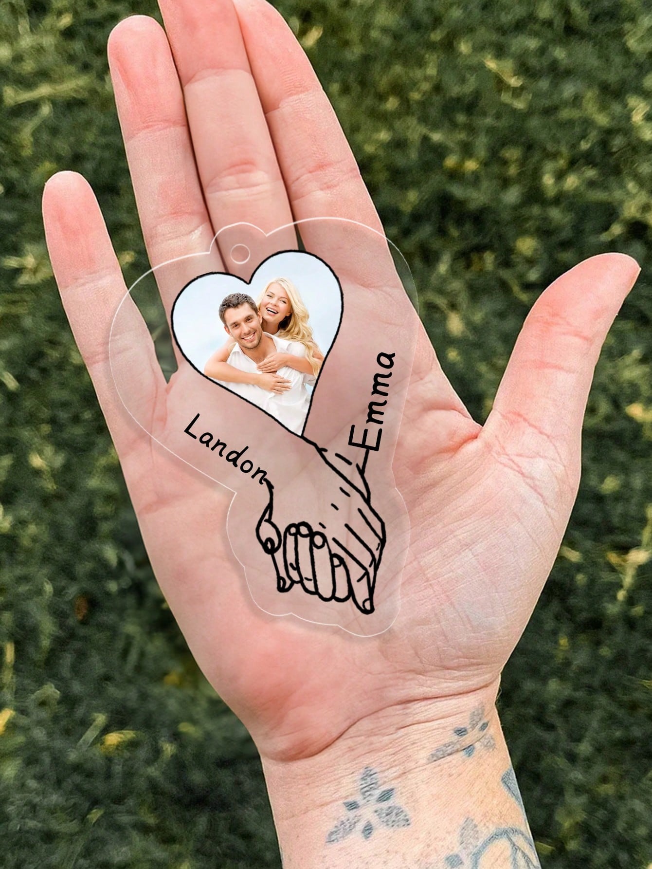 Custom Hand-in-Hand Acrylic Car Pendant