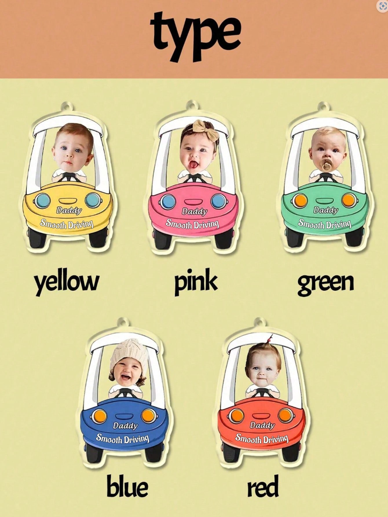 Custom Baby Photo Car Hanging Ornament