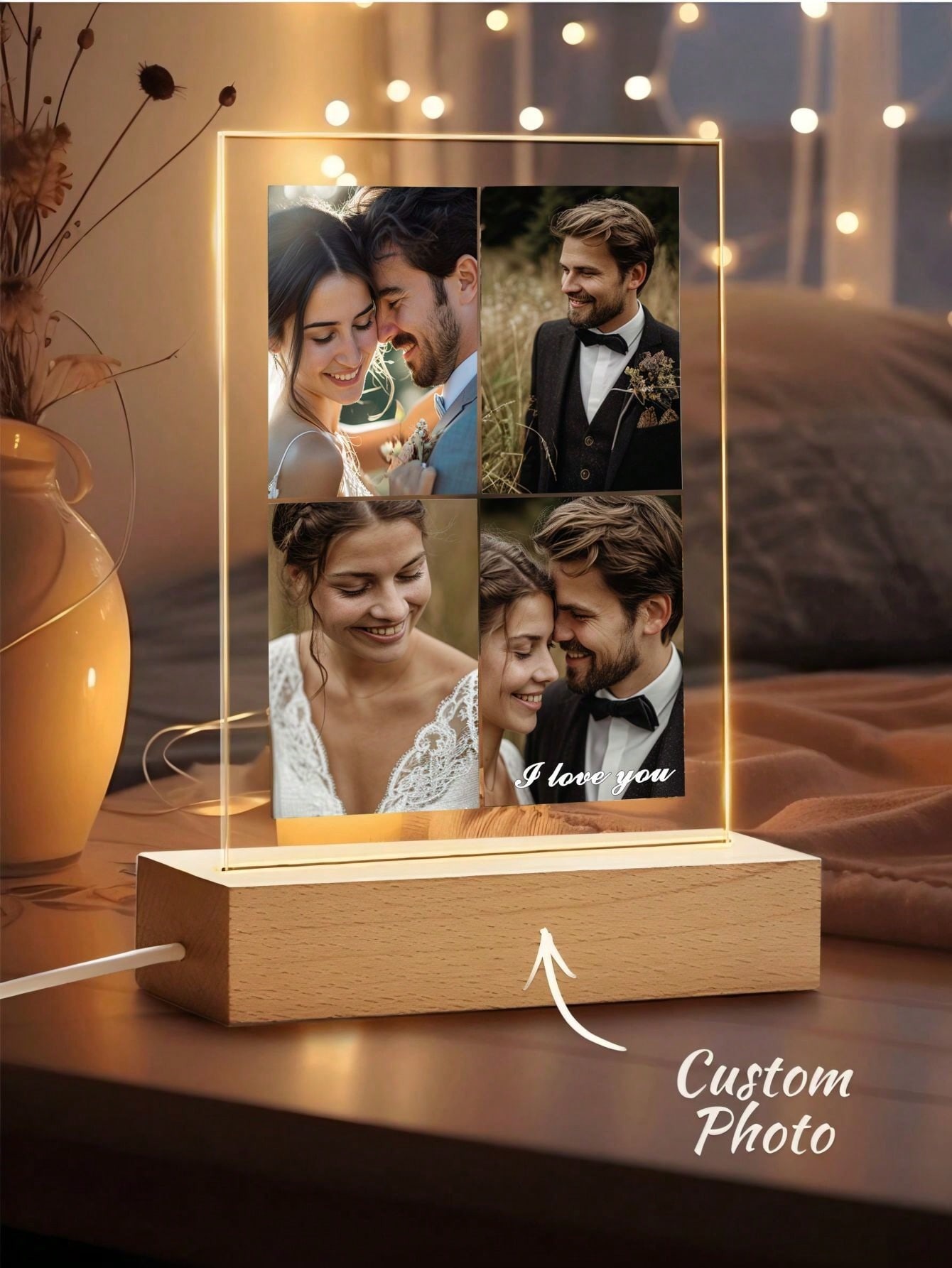 DIY Couple Photo Wedding Night Light
