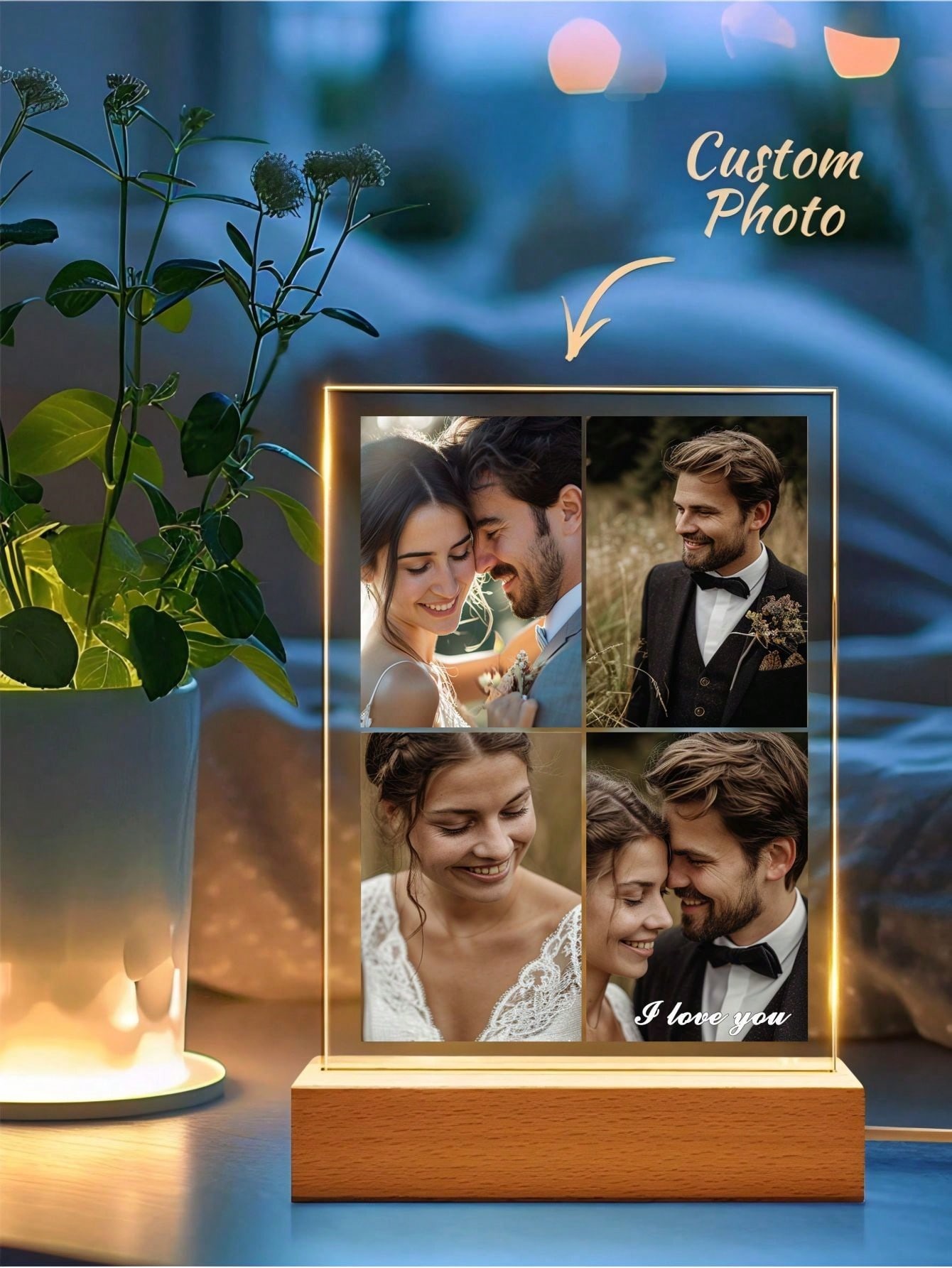 DIY Couple Photo Wedding Night Light