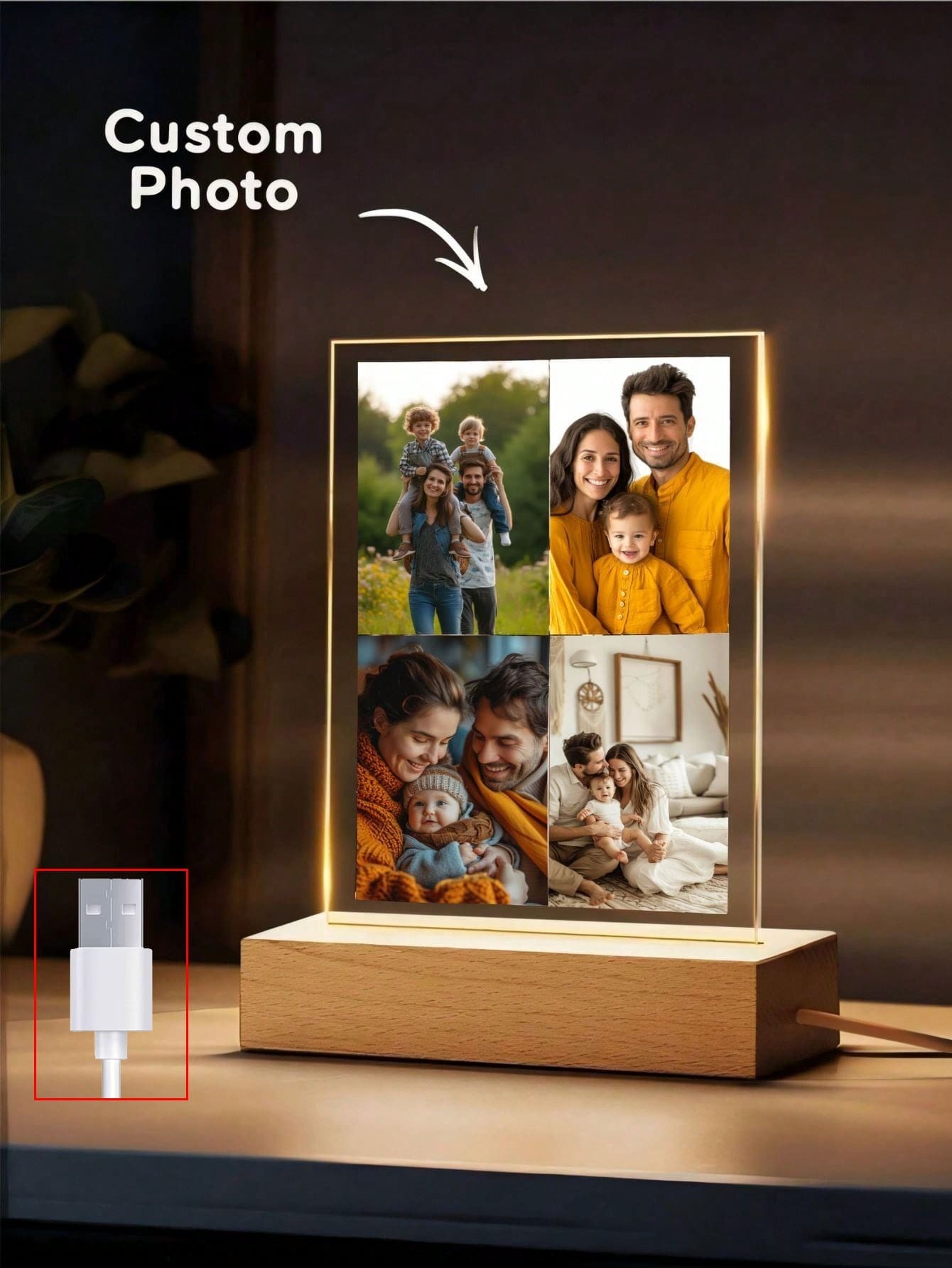 DIY Couple Photo Wedding Night Light