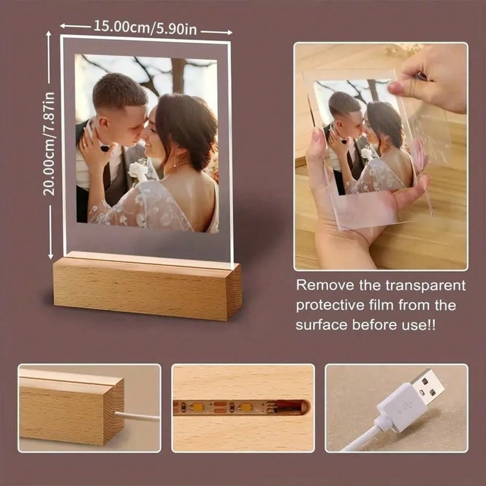 Personalize Photo LED Night Light Frame